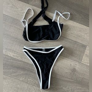 Black and White Bikini Set